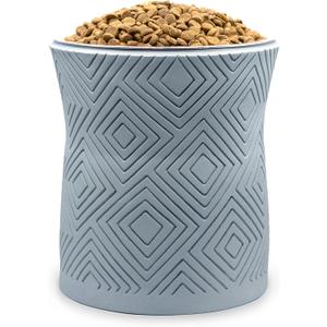 Santa Fe Single Elevated Dog Bowl Stand with Removable Stainless Steel 44oz Inner Bowl for Medium to Large Breed - Raised Dog Food or Water Station (Large, ICY Gray)