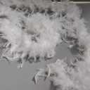 THARAHT Chandelle Feather Boa 19 Color- 38g/55g100g 2Yard Dancing Wedding Party Halloween Costume Decoration Feathers Boa (White)