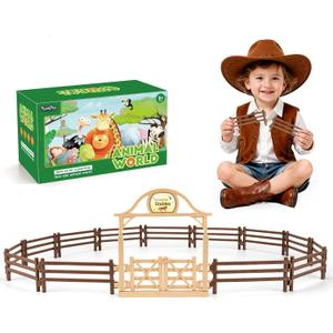 14PCS Horse Paddock with Entry Gate Toys for Kids Age 3-5 5-7 4-8 Years Olds Boys Girls, Educational Farm Horse Toys for Toddlers Age 3 4 5 6 7 8 9 10