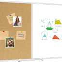 XBoard Magnetic Dry Erase Board & Cork Board 48 x 36 whiteboard, Combination White Board with Aluminum Frame