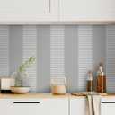 Livelynine 17.5x276 Striped Peel and Stick Wallpaper Grey and White Stripe Wallpaper for Bedroom Bathroom Accent Wall Linen Cloth Fabric Textured Modern Vertical Stripes Contact Paper Self Adhesive