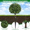 Artificial Boxwood Topiary Ball Trees 4pcs UV Resistant Faux Bushes