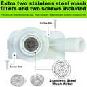 2 x 385311641 RV Toilet Water Valve Kit Compatible with Sealand Dometic 300, 301, 310, 311, 320, 321 Pedal Flush Toilets Camper Trailer RV Toilet, Includes FastenersSieve&Hose Clamp(1 Pack)