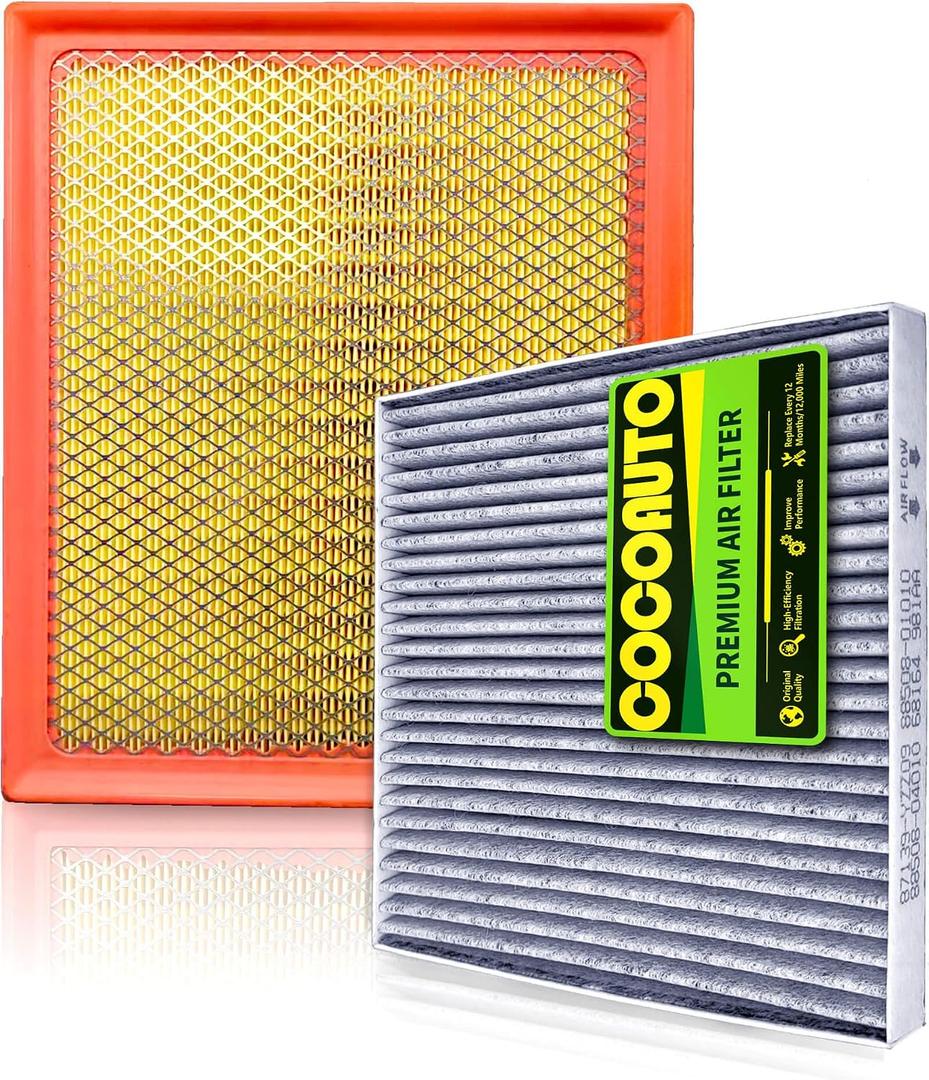 Engine & Cabin Air Filter Kit for Tacoma (2016-2023) 3.5L V6 Only | NOT FOR 2.7L L4 | Replaces OE 178010P100, 178010S020