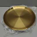 Thenshop 8 Pieces 12 Inch Pizza Pans Bulk Stainless Steel Sets Round Bakeware Pizza Trays for Oven Kitchen Baking Home Restaurant Safe Sturdy Reusable Easy Clean(Gold)