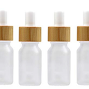 Patelai 46 Pcs 10 ml/ 0.33 oz Frosted Glass Dropper Bottles White Essential Oil Bottles with Eye Dropper and Bamboo Lids Perfume Sample Essence Liquid Cosmetic Containers and Funnels