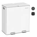 SONGMICS Trash Can, 2 x 8 Gallon, Soft-Close Lids, Stainless Steel