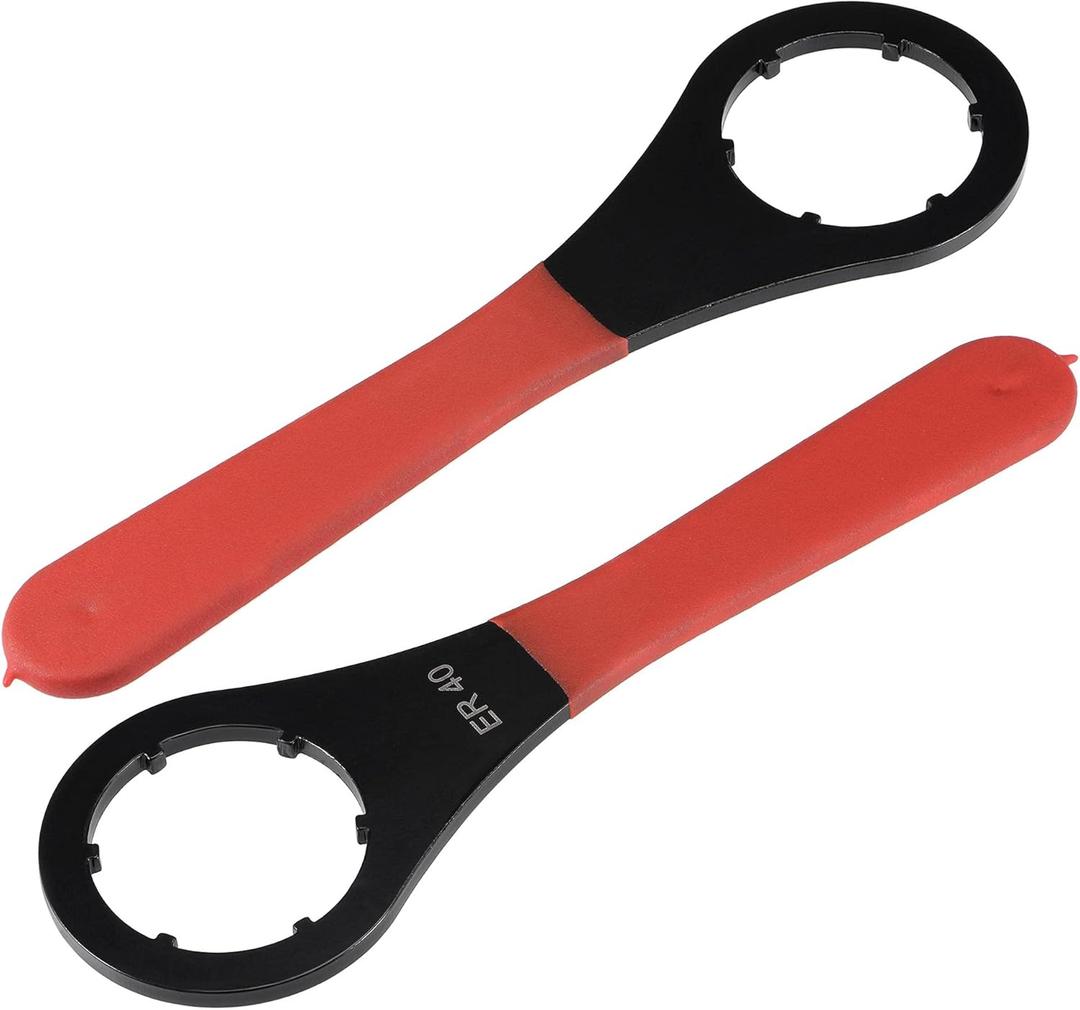 uxcell O-Type Collet Chuck Wrench Spanner for ER40 Lathe Clamping Nut with Red Non-slip Handle 2pcs