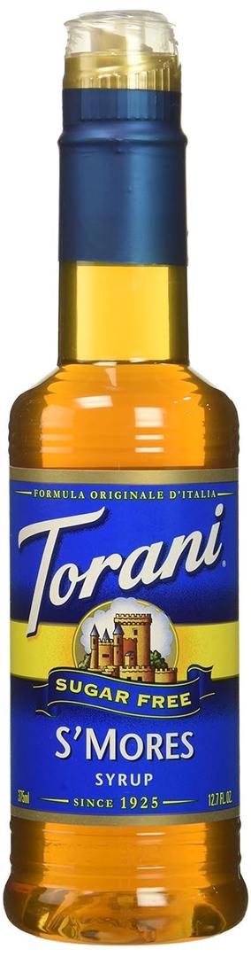 Torani Sugar Free S'mores Flavored Drink Syrup, 12.7 fl oz (Pack of 4) (EXP 08/06/27)