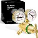 RX WELD Oxygen Regulator Welding Gas Gauges CGA 540 Inlet Oxy for V-Style Torch Cutting Kit, T-Handle