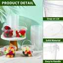 Mifoci 50 Pcs Food Clear Bucket Plastic Gallon Bucket Round Reusable Ice Cream Containers with Lids and Handles Airtight Clear Plastic Tub Freezer Reusable Pail for Popcorn Kitchen Drinks Home(8oz)