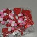 2pcs Valentines Day Decorations, 10ft Galentines Day Decoratins Red Pink White Pom Pom Garland Felt Red Heart Hangings Engagement Party Decorations for Mantle Fireplace Room Valentine Hanging Decor