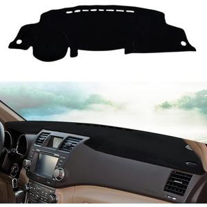 Dashboard Cover Dash Cover Mat Pad Carpet Custom Fit for Toyota Highlander 2009 2010 2011 2012 2013 Accessories Anti-Skid Center Console Protector Cover Mat, Black Edge 