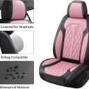 Pink Black Car Seat Covers Full Set,5 Seat Leather Seat Covers for Cars