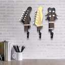 Gifts for Music Lovers, Guitar Music Decor, Decorative Hooks for Wall Hanging Clothes Coats Towels Keys Hats, Wall Mounted Heavy Duty (3-Pack)