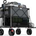 TIMBER RIDGE 400L Large Capacity Folding Double Decker Wagon with Brakes, 54" Extra Long Extender Wagon Cart, 450lbs Heavy Duty Collapsible Cart, All-Terrain Big Wheels for Camping, Sports, Shopping