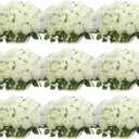 Jexine 100 Pieces Artificial Roses Flowers Bulk, Long Stem Realistic Fake Silk Roses Bouquet for Table Centerpiece Vases Wedding Party Kitchen Decor(White)