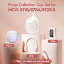 NCVI Collection Cup Accessories for Wearable Breast Pump 3110/8787/8786/8122-3, 5oz Breast Milk Cups Match with 21/24 Silicone Flanges Compatible with medela/momcozy/Spectra, 2 Pack