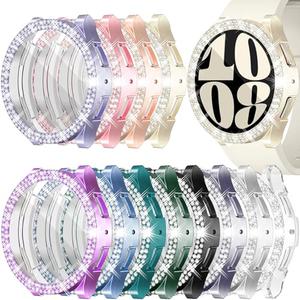 RICHONE [12-Pack] Bling Case Compatible with Samsung Galaxy Watch 6 40 mm Screen Protector, Glitter Soft TPU Face Cover 2 Row Diamonds Full Protective Bling Bumper SM-R930 (12 Mixed Colors)