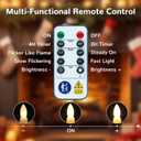 PChero Flameless Candles with Remote Timer, 7.9" Ivory Battery Operated LED Taper Dripless Floating Flickering Candles for Wedding Halloween Thanksgiving Christmas Themed Party Valentines Decorations