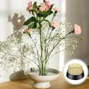 Kritkin 24 Pieces Flower Frogs Holder Mini Floral Round Flower Japanese Arranger Fixed Pin Holder for Arrangements Floral Plant Small Vase Ikebana Decoration Supplies Plant Fixation(1.34 Inch,Gold)
