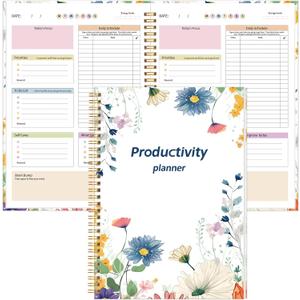 ADHD Planner for AdultsWomenDaily Productivity Planner with Task Management Organizer, Self-Cares, Daily Schedule,To-Do List,Brain Dump,ADHD Journal to Stay Organized and Focused (Floral)