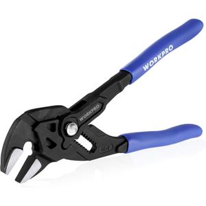 WORKPRO 7-Inch Pliers Wrench, CR-V Construction Wrench Pliers, Adjustable Parallel Smooth Jaw Pliers, Black Finish, Groove Lock Mechanism