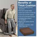 Shinnwa Gel Memory Foam Recliner Cushion for Elderly, Extra Large Seat Cushion, Dual-Layer Foam Chair Pad for Couch, Armchair, Wicker Chairs, Floor, 20 × 20 × 5in, Caramel