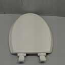KOHLER Stonewood Quiet-Close Elongated Toilet Seat, Slow Close Design, Durable Wood, Easy Installation, Universal Fit, Biscuit, K-20466-96