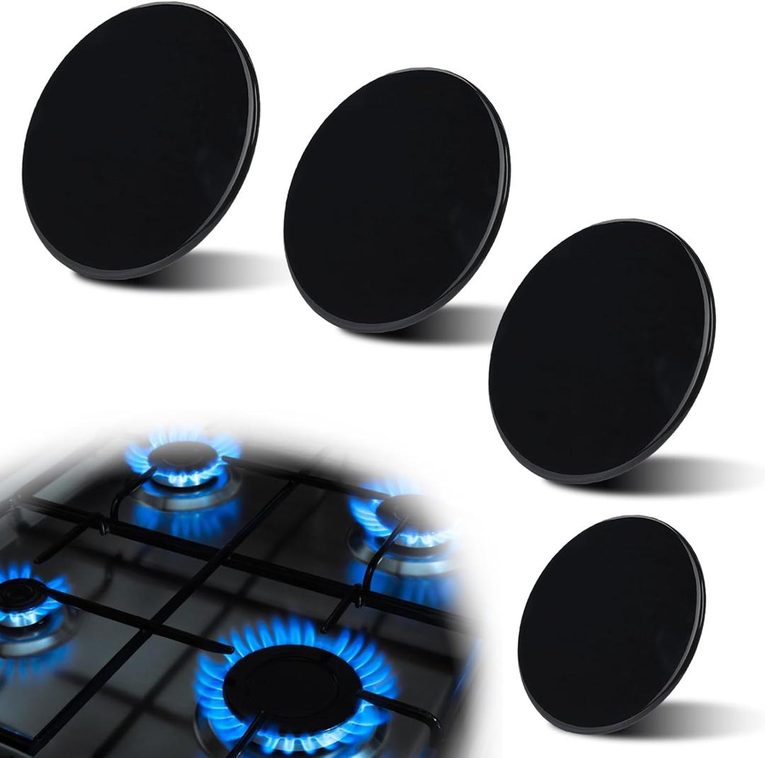 Surface Burner Cap Set Compatible with GE Gas Range/Stove/Oven (4-Pack)  Includes WB29K10009-1 (2.6"), WB29K10001-2 (3.2"), WB29K10006-1 (3.5")  Even Heat for Consistent Cooking