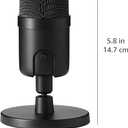 Amazon Basics USB Condenser Microphone for Streaming, Recording, and Podcasting on PC, Plug and Play, Cardioid Pickup, Adjustable Stand with 360° Rotation, Clear Sound, 5.8 x 3.4 inches, Black