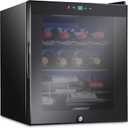 Ivation 12 Bottle Compressor Wine Cooler Refrigerator w/Lock | Large Freestanding Wine Cellar For Red, White, Champagne or Sparkling Wine | 41f-64f Digital Temperature Control Fridge Glass Door Black
