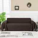 MEETSKY Sofa Covers Couch Covers for 3 Cushion Couch Sofa L Shape Sectional Couch Covers for Dogs Washable Luxury Bed Blanket Couch Protector for Pets, Kids(X-Large: 71" x 118", Chocolate)