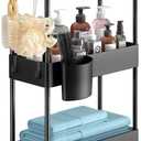 Pipishell Slim Storage Cart with Wheels - 3 Tier Bathroom Organizers and Storage Cart - Rolling Carts for Bathroom, Kitchen, Narrow Space, Laundry Room,Black