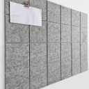 Cork Board 24 x36 Alternative - 6 Pack Felt Wall Tiles with Safe Removable Adhesive Tabs, Cork Boards for Home Walls Office Pin Board Tack Board Cork Board - Gray Marble