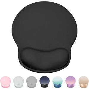Ergonomic Mouse Pad with Wrist Rest, Large Mousepad(10.6'' x 9''), Wrist Support Mouse Mat with Non-Slip Base, Pain Relief for Laptop & Computer (Black)