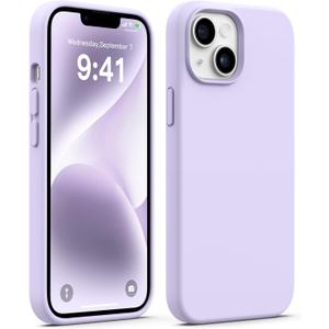 AOTESIER Compatible with iPhone 14 Case, Full Body Food-Grade Silicone Wear-Resistant, Anti-Drop Protection with Soft Anti-Scratch Microfiber Lining Phone Case for iPhone 14, 6.1 inch,Cloud Mauve