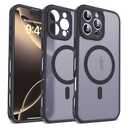 BTBTCASE for iPhone 16 Pro Max Case with Magnetic [Compatible with Mag-Safe] [Upgraded Full Camera Protection] [Heat Dissipation] Matte Translucent Back Shockproof Phone Cover 6.9 Inch-Black