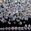 Kigeli 1280 Pcs Glass Beads Bulk Assorted Crystal Beads for Jewelry Making Faceted Teardrop Rondelle Briolette for DIY Crafts Necklace Wristband Earring Kit (AB Color)