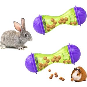 2Pcs Rabbit Treat Ball Interactive Bunny Toys Food Dispensing Guinea Pig Toys Slow Feeder for Rabbits, Guinea Pigs, Reptile