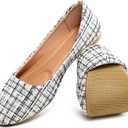 HEAWISH Women's Round Toe Flats Shoes Ballet Flats Dressy Comfortable White Green Flats for Women (8)