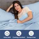 King Size 4 Piece Sheet Set - Comfy Breathable & Cooling Sheets - Hotel Luxury Bed Sheets for Women & Men - Deep Pockets, Easy-Fit, Soft and Wrinkle Free Sheets - Light Blue Oeko-Tex Bed Sheet Set