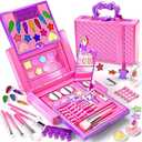 TEMI Kids Makeup Toys for 3 4 5 6 7 8 Girls - Washable Dress Up Set with Bag, Little Girl Make Up Toys for Toddler Ages 6-8, Pretend Play Christmas Birthday Princess Gift Toys for Girls 8-10