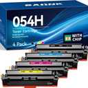 Compatible 054 Toner Cartridge Set Replacement for Canon 054 054H Toner Cartridge Compatible with Color ImageClass MF644Cdw LBP622Cdw MF642Cdw MF641Cdw MF641Cw Printer (1B 1C 1M 1Y, 4 Pack)