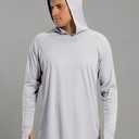 Boladeci Men's UPF 50+ Sun Protection Lightweight Hoodie Shirts Long Sleeve Fishing Shirt SPF UV Hiking Swim (Gray)