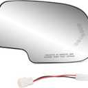 Exterior Passenger Side Heated Mirror Glass Replacement for 2003-2007 Cadillac Escalade, Chevrolet Avalanche, Silverado, Suburban, Tahoe, GMC Sierra, Yukon - Side View Convex Mirror with Turn Signal