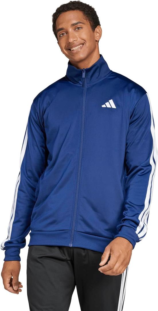 adidas Men's 3-Stripes Tricot Track Top (XX-Large, Dark Blue)
