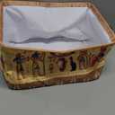 AUUXVA Storage Basket Ancient Egyptian Storage Cube Box Durable Canvas Collapsible Toy Basket Organizer Bin with Handles for Shelf Closet Bedroom Home Office (1 Pack)