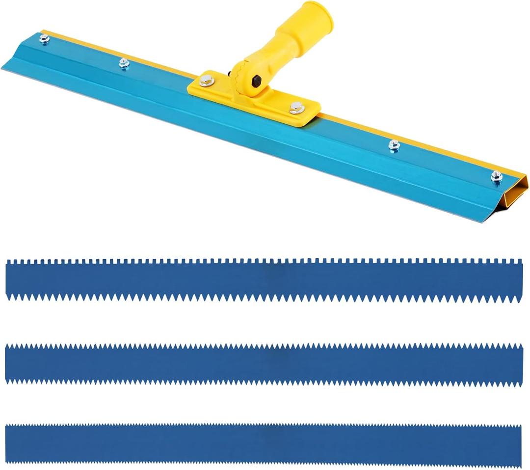 Notched Squeegee for Self Leveling, Cement Floor Leveling Tool Self-Leveling Floor Squeegee Construction Tool with 3 Racks