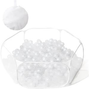 Kids Ball Pit Large Pop Up Children Ball Play Tent for Toddlers Girls Boys for Indoor Outdoor Baby Playpen with Carry Tote, Balls Not Included (White)
